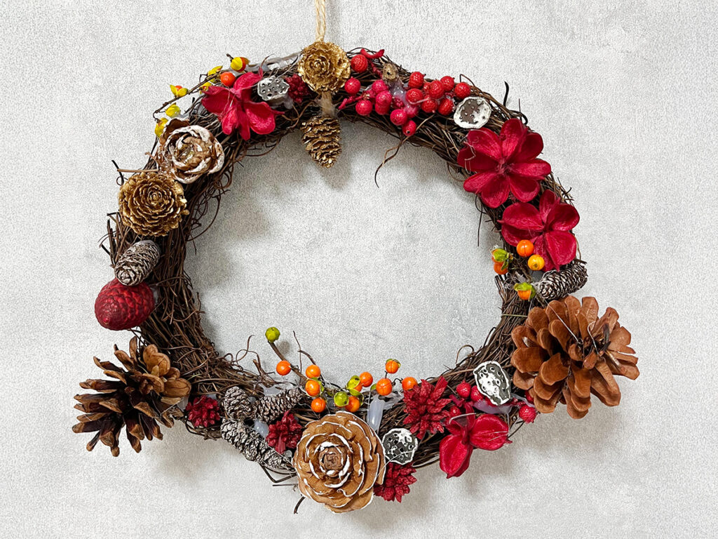 親子教室 リース作り